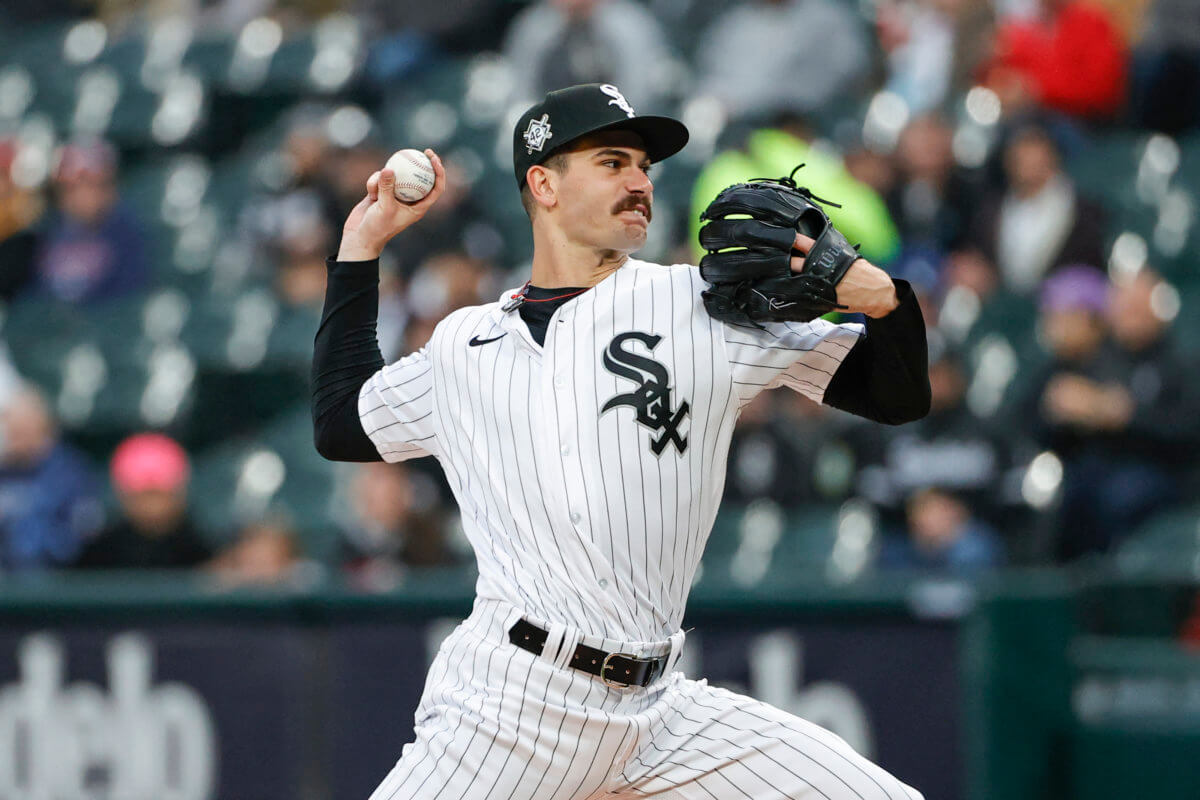 Dylan Cease delivers a pitch in 2022 MLB action